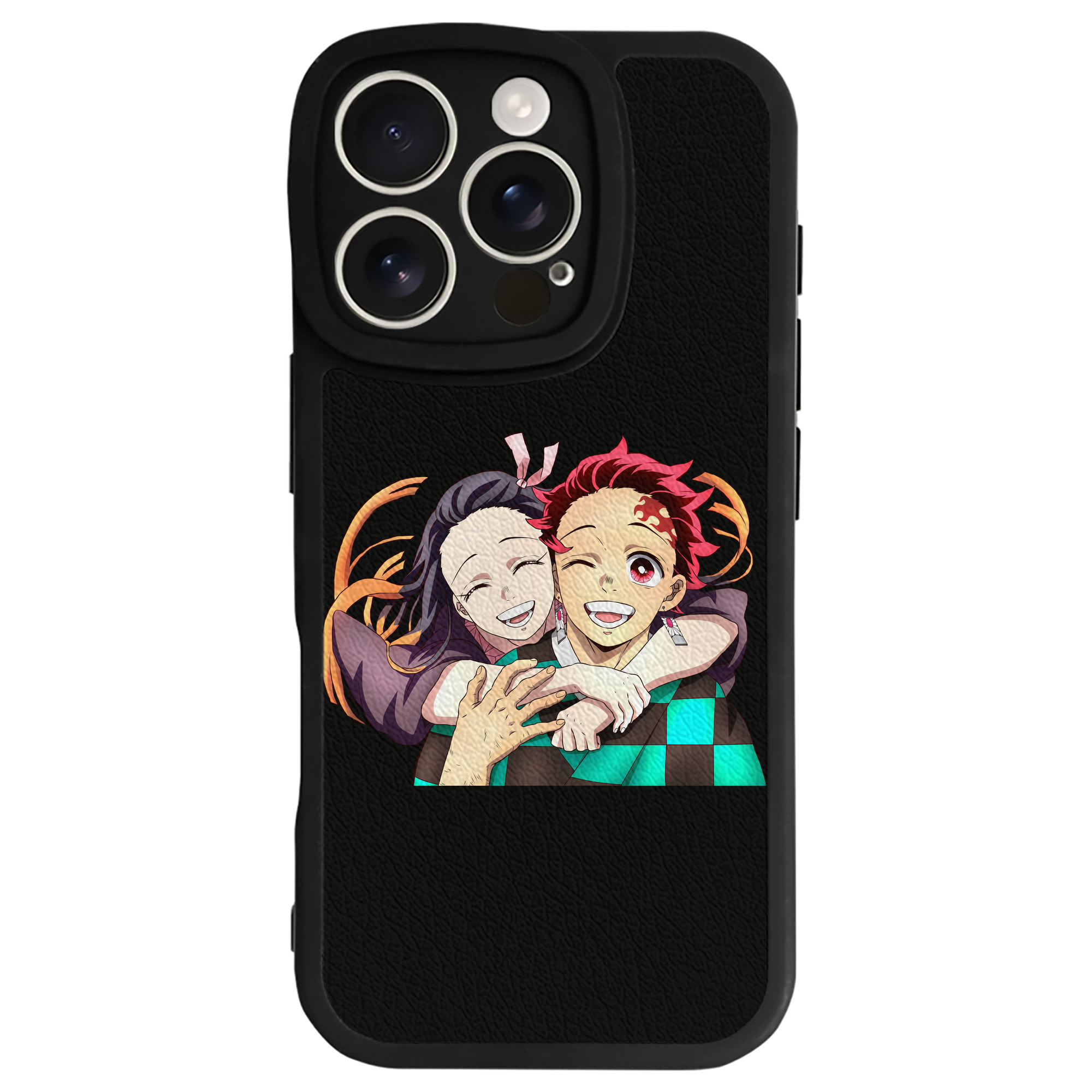 （画像用） 鬼滅の刃（きめつのやいば）竈門 禰󠄀豆子／かまど ねずこ Kamado Nezuko 【iPhone 16シリーズ対応】シリコンスマホケース（レザー調） 材質：シリコン
